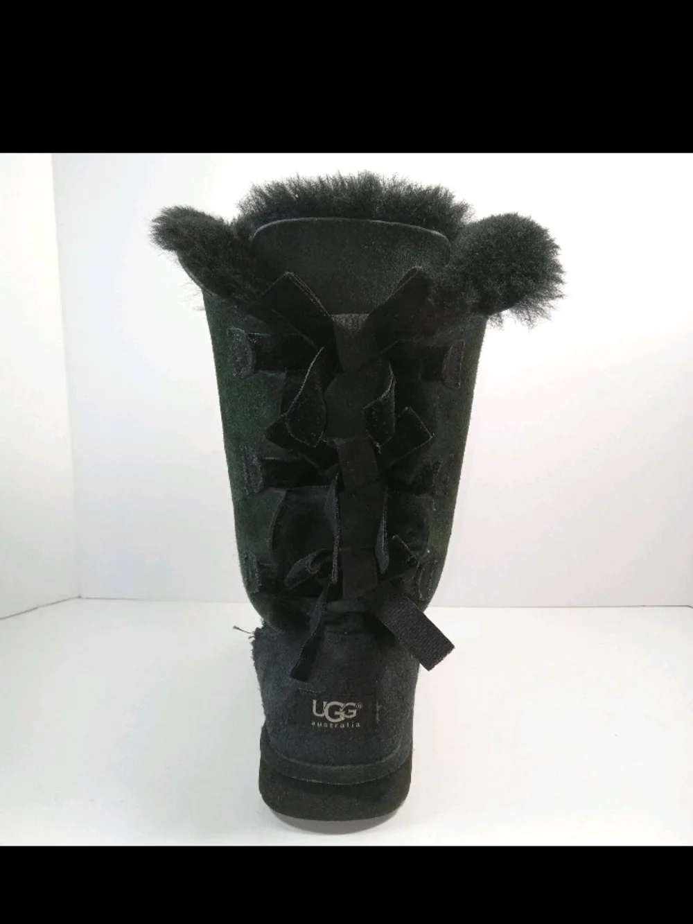 Ugg Bailey Bow Tall II Women’s Dark Green Suede Shearling Winter Boots Sz 4 US